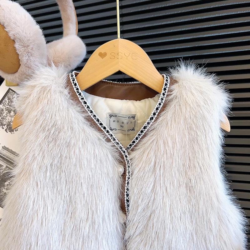 Mädchen Winterfellmantel - Luxuriöser koreanischer Stil Babyweste TW082