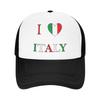 I Love Italy Sun Hats Trendy Unisex Adult Mesh Trucker Hat Dropshipping Design Kpop Rock Baseball Caps Birthday Gift