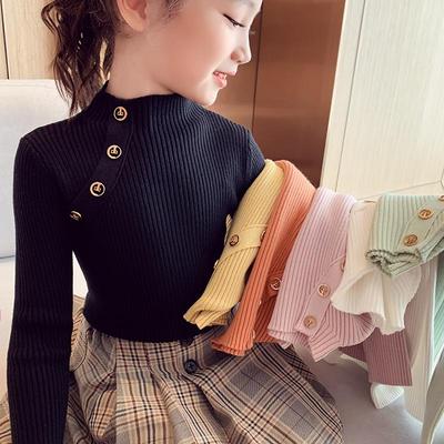 Mode Frühling Mädchen Pullover Strickpullover Tops Rollkragen Mädchenpullover 2-14 Jahre Kinderkleidung Warme Kinderpullover