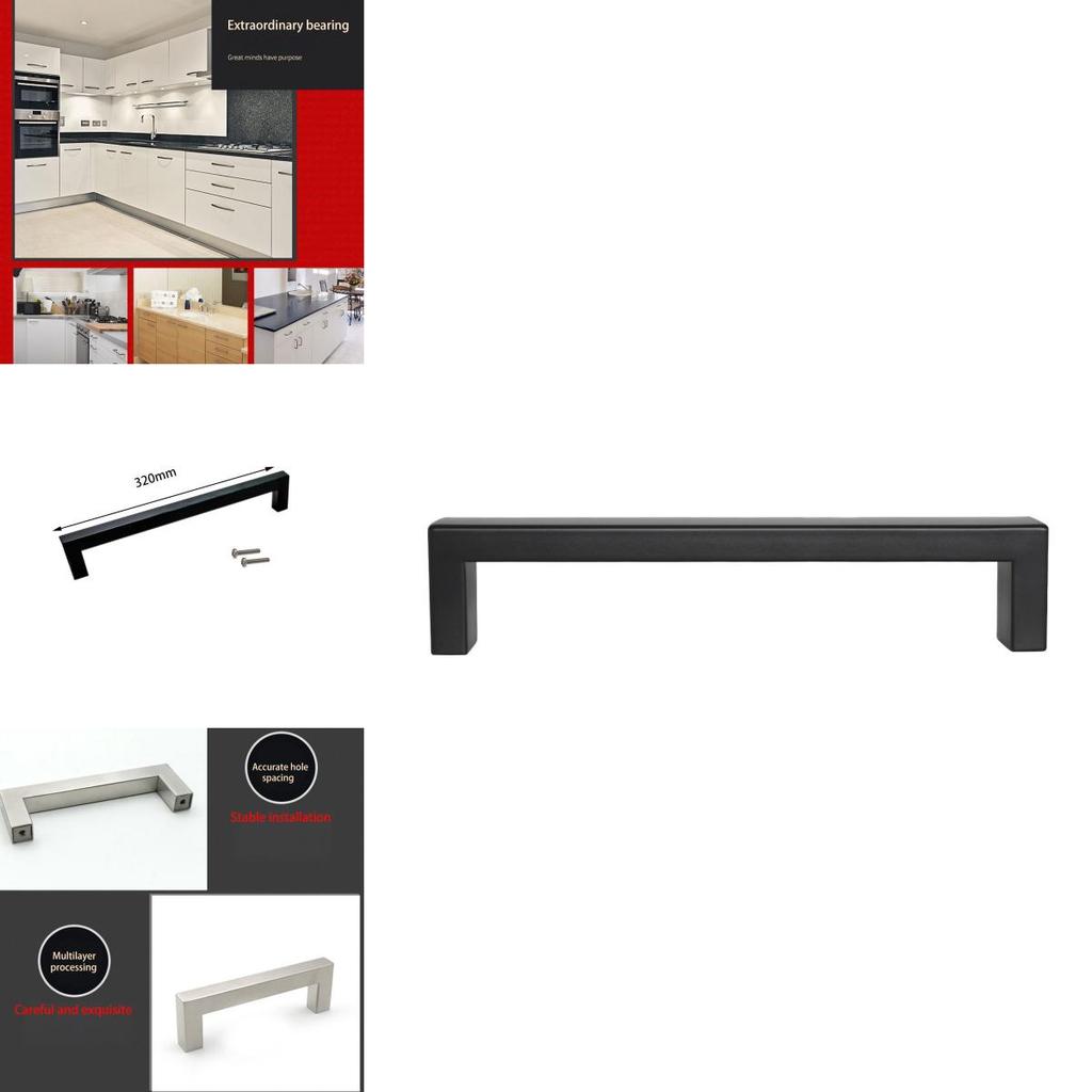 Brushed Stainless Steel Drawer Handles For Kitchen Cabinets And Wardrobes In Contemporary Style