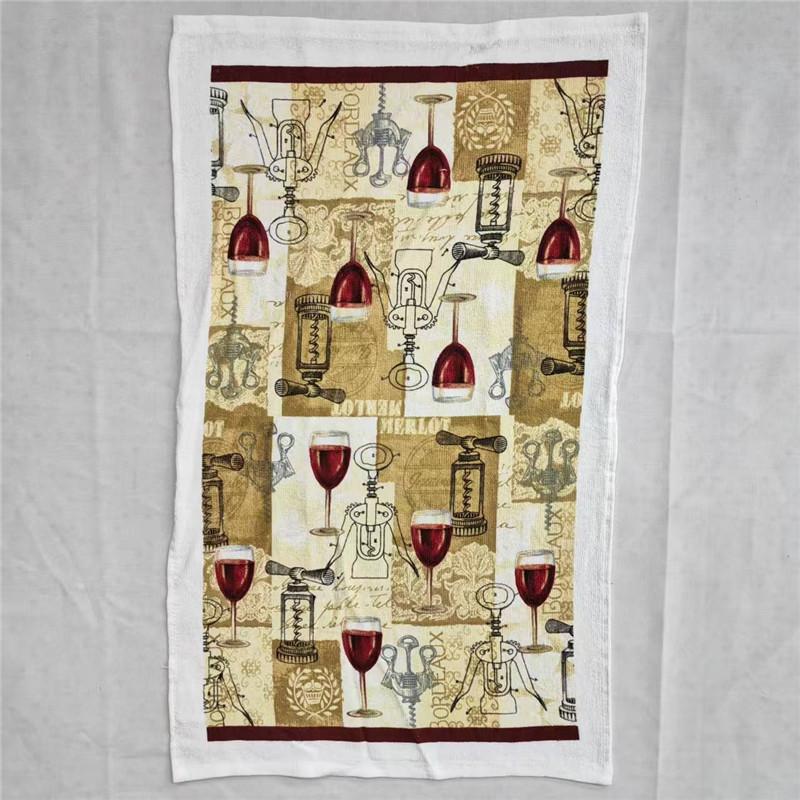 1Pc 38x63cm Colorful Flower Printed Cotton Tea Towel Kitchen Dishcloth Water Absorption Household Cleaning Cloth