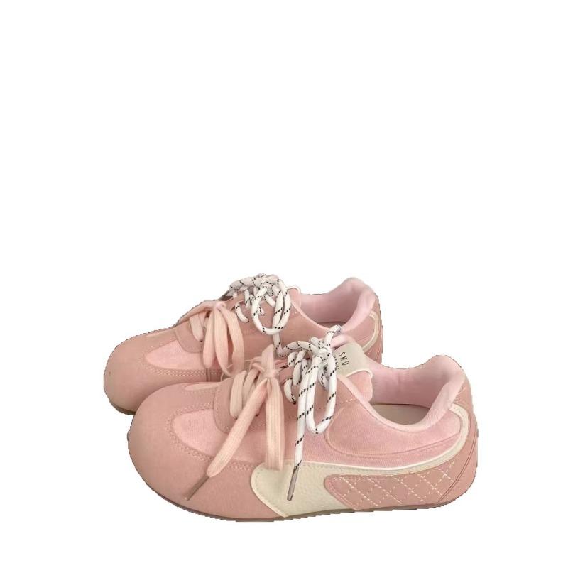 New Pink Board Shoes Female Ugly Cute Autumn Niche Puff Bread Shoes Ballet Sports Shoes