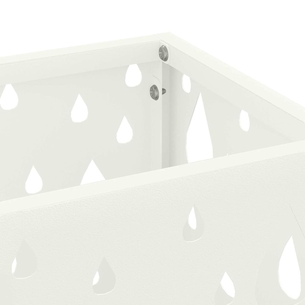 Umbrella Stand with Storage White 15.5 X 15.5 X 49 Cm Metal