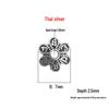 S999 Sterling Silver Six-Character Mantra Flower Bracelet Spacer