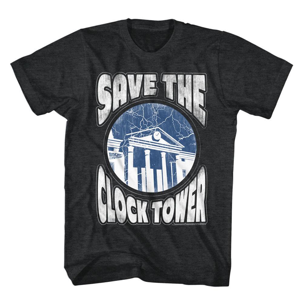 Back To The Future Movie 1985 Save The Clock Tower Men T Shirt XL