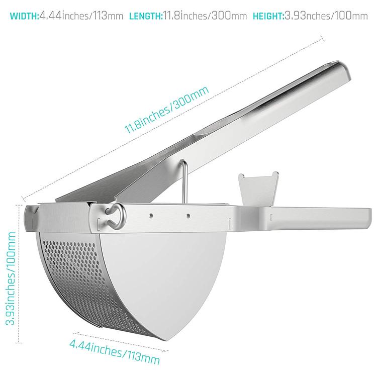 LMETJMA Potato Ricer Stainless Steel Potato Masher Heavy Duty Potato Ricer Masher For Baby Food Fruit Vegetable Juicer KC0154