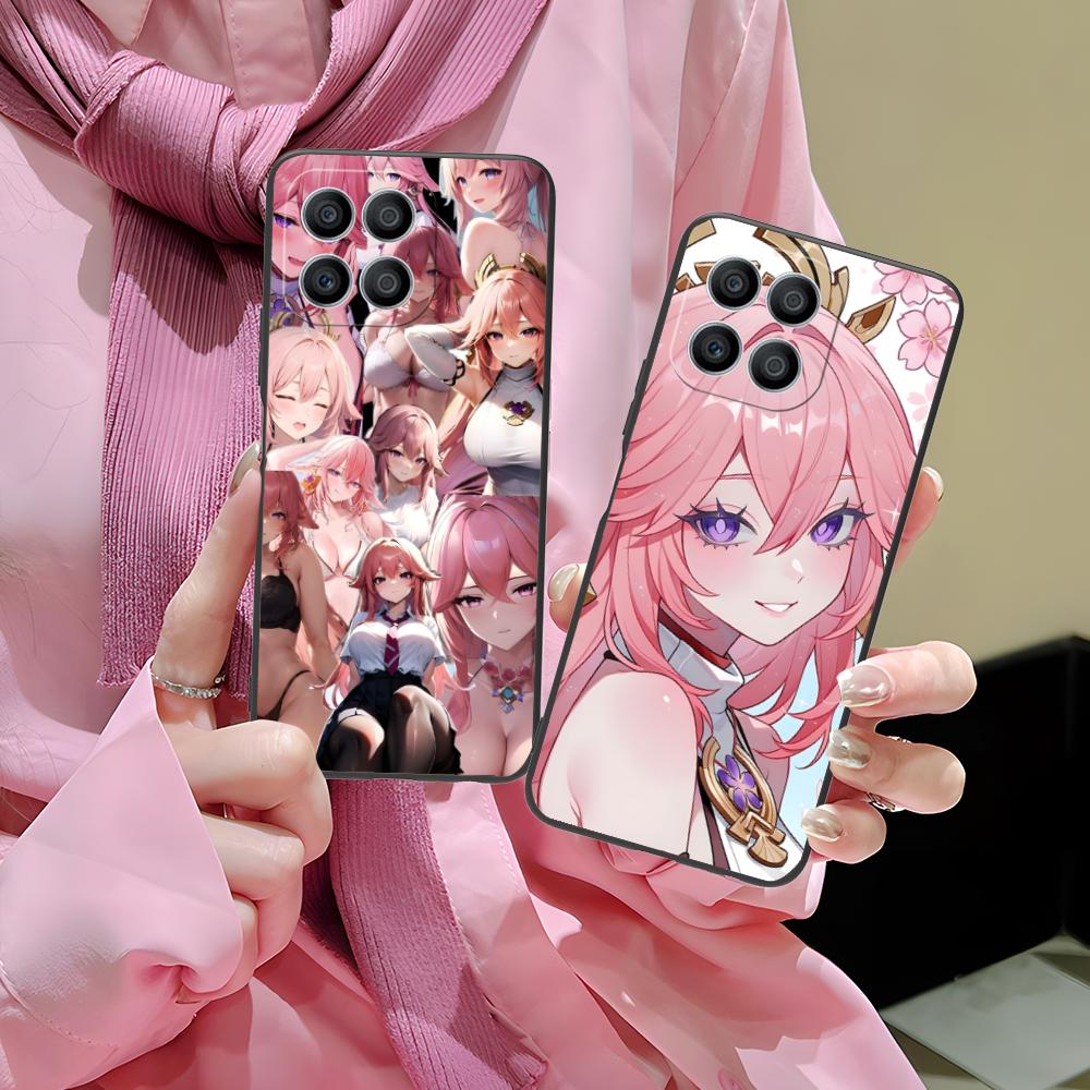 Game GI Miko Matte TPU Mobile Phone Case for Honor 90 80 70 60 50 30 20 10 9 8 7 Pro S SE Lite 5G Colorful Printing Cover