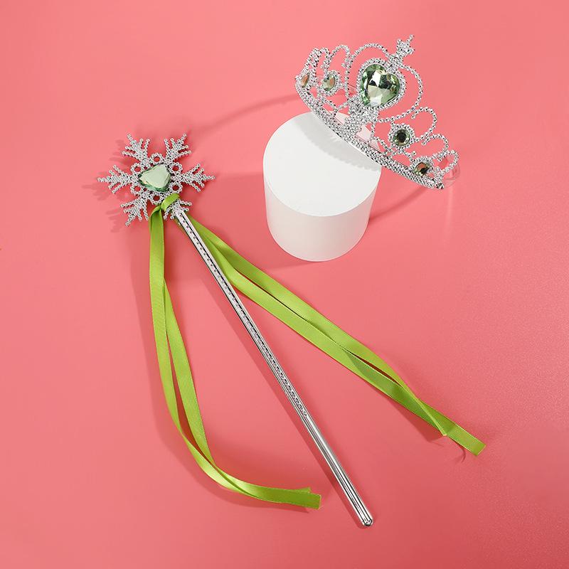 Elsa Princess Snowflake Wand & Crown Toy Set - Ice & Snow Series Hair Accessories Props