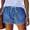 Women's Solid Color Jeans Stretch Slim Fit Distressed Denim Shorts