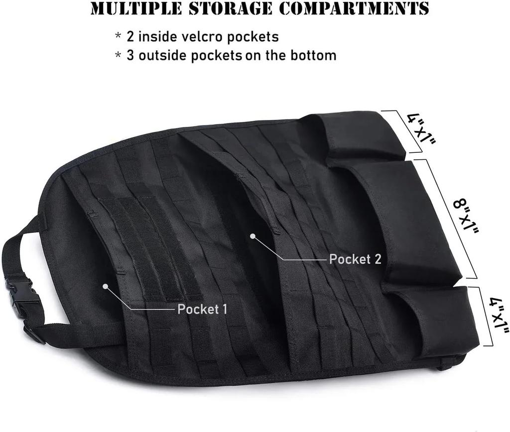 Universal Car Seat Back Organizer Tactical Molle Car Seat Organizer Storage Bag Self-driving Hunting Seat Cover Bag Accessories