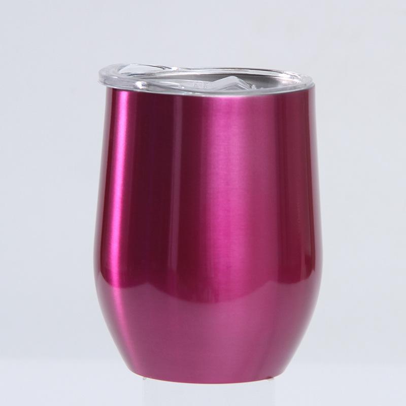 12oz Eierschalenförmiger U-förmiger Edelstahl-Vakuum-Weinbecher mit Bauchdesign