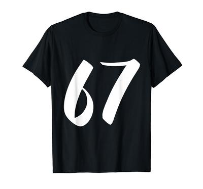 67 Japanese Style Minimalist Number Design T-shirt