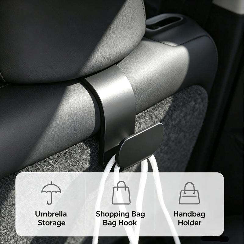 2pcs ABS Rear Headrest Hook for Tesla Model Y Organizer Center Console Head Rest Storage Accessories Bag Umbrella Trunk Hanger