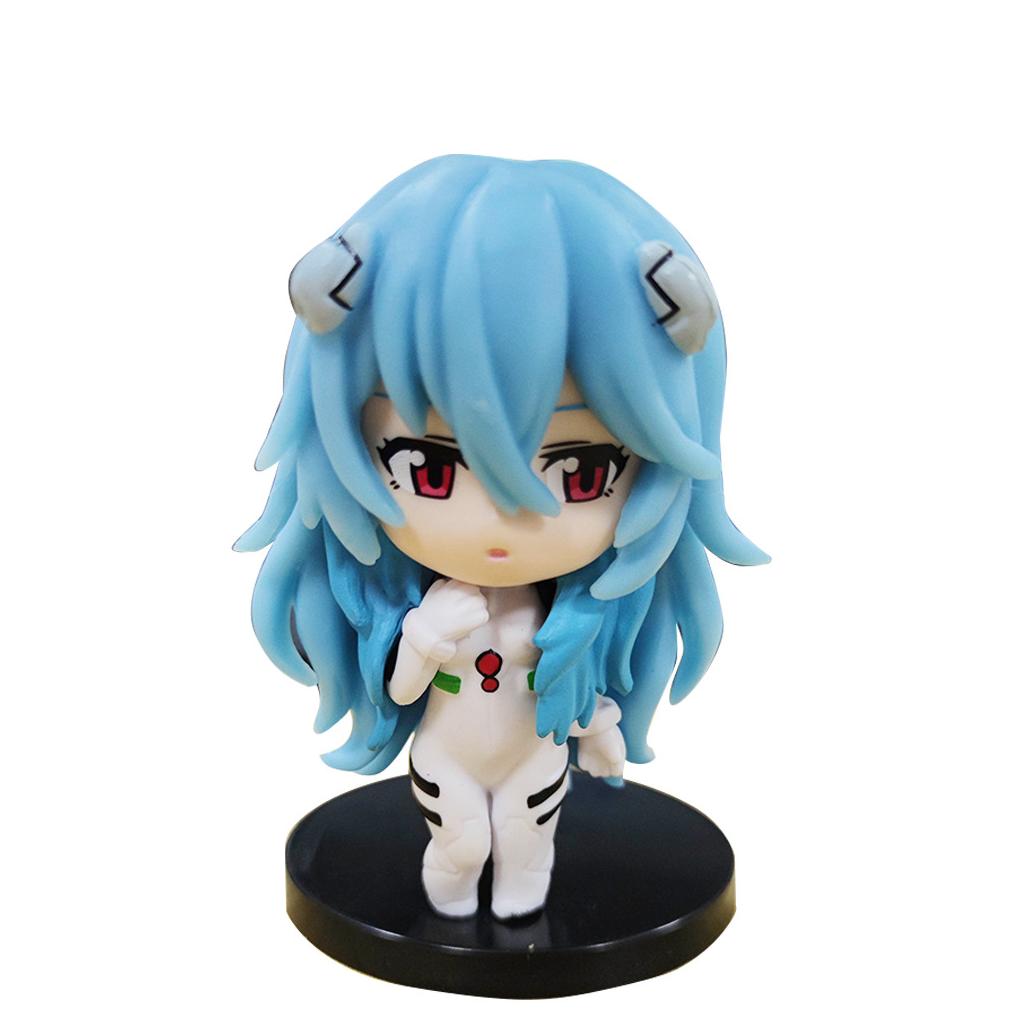 Q-Version 6 Stück/Set Anime Eva Asuka Ayanami Rei Kawaii Figur PVC Modell Spielzeug Desktop Dekorative Spielzeuge Sammlerstücke Geschenke
