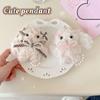 New Cartoon Rabbit Plush Doll Key Chain Bowknot Stuffed Plush Key Ring Lolita Rabbit Bag Pendant