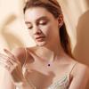 FANCIME Natural Diamond Necklace for Women in 14K White Gold with a September Birthstone Sapphire Drop Pendant and Silver Perfect for and Gift