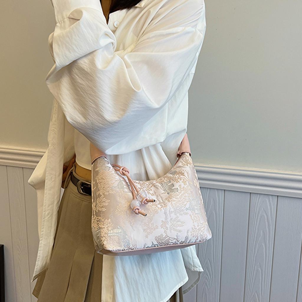 Niche Embroidery New Chinese Bag Women 2025 New Summer Shoulder Messenger Bag Guofeng Handbag Dumpling Bag