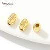 18K Gold Plated Brass 3.3mm*5.4mm Oval Cylindrical Spacer Beads,Separators For Bracelet,DIY Bracelet Necklace Making Accessories