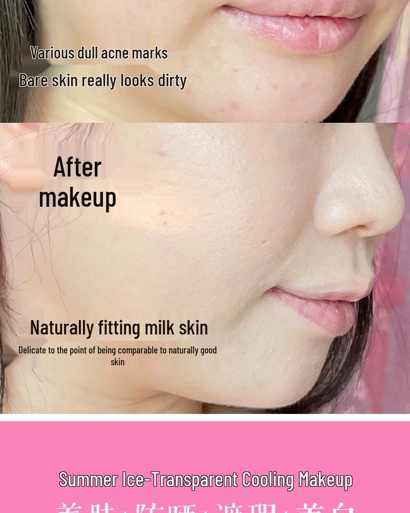 Jiujiu Diary Sunscreen Cushion BB Cream: Concealer, Brightening, Oil Control, Waterproof, Long-Lasting, Non-Cakey Foundation for Students and Parties.
