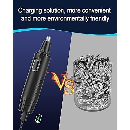 Tondeuse nez, usb rechargeable tondeuse nez, professionnelle 3-en-1 coupe précise, sans douleur - multifonction pour nez, oreilles,