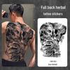 Wasserdichter semi-permanenter Vollrücken-Kräuter-Tattoo-Aufkleber - Langlebiges, realistisches Design für Männer und Frauen
