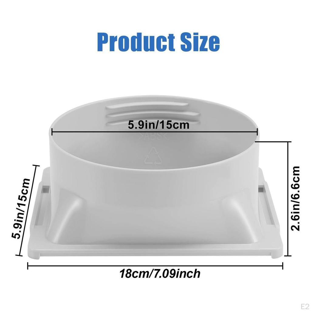 Portable Air Conditioner Exhaust Hose Coupler Square To Round Airtight Seal Easy Installation Window
