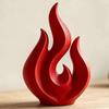 Künstlerisches Geschenk für Freunde 3D-gedruckte Flammen-Skulptur, matte rote hohle Statue, Figur aus PLA-Material, minimalistische Kunst, Desktop-Dekoration, Büro-, Heimdekoration