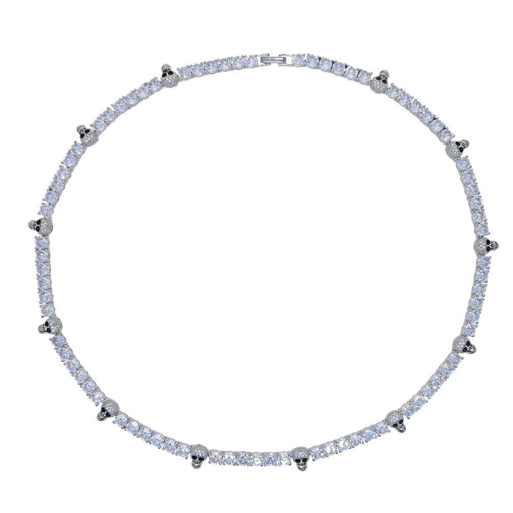 

Ожерелье-теннисная цепочка с циркониевым черепом в стиле Черной пантеры - 5 мм, мужское хип-хоп украшение