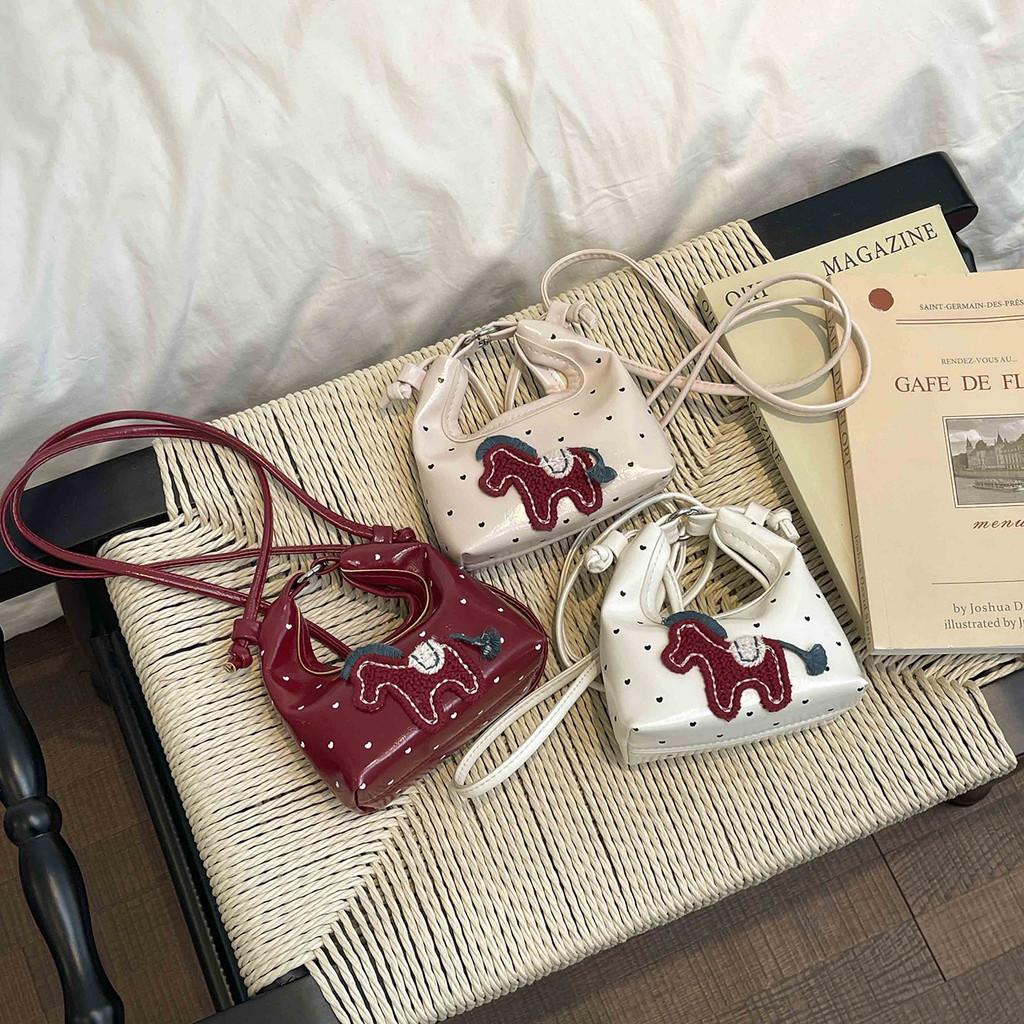 Mini Bag For Women Pu Leather Soft Water Jiao Shape With Magnetic Closure For Daily Use