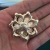 Engood 30Pcs Big Hollow Peony Pearl Rhinestone Button Sewing Trim & Embellishments Craft Buckles for DIY Hair Accessories Shoes