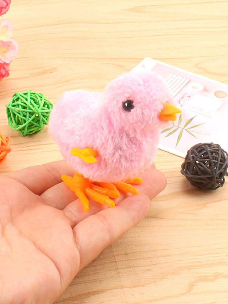 Walking Jumping Wind Up Clockwork Chicken Plush Toy Cute Cartoon Animal Doll Kids Gift