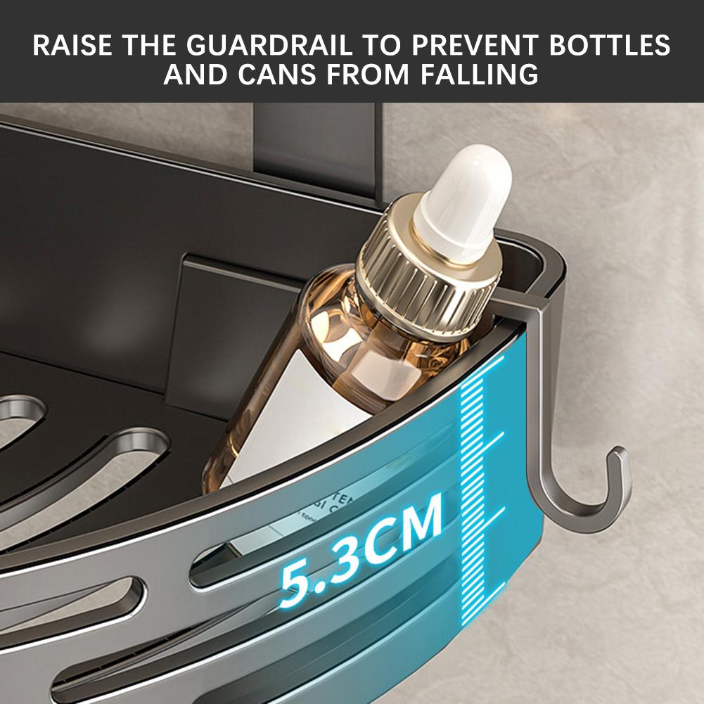 Shower Suction Cup Triangular Baskets No-Drill Wall Mounted Storage Basket Self Drain Easy Cleaning Organiser Bathroom Storage