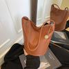 Summer New Niche Soft Leather Large-capacity Shoulder Bag Simple and Versatile High-end Bucket Bag Women