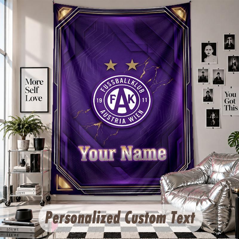 Custom Tapestry Wall Hanging, Austria Wien FC Personalized Name Text Home Wall Decor