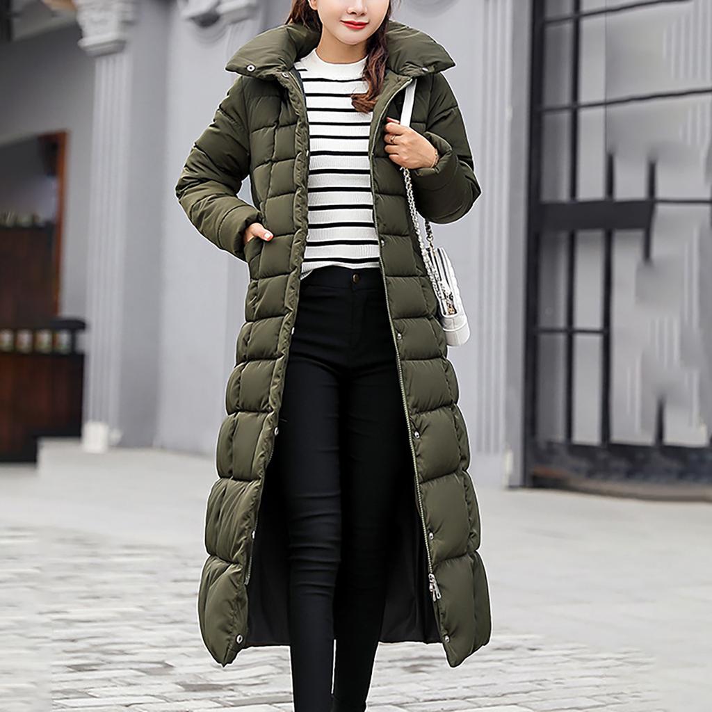 Dámské dámské zateplené velké velikosti jednobarevné s kapucí, jednoprsé, střední délka bavlněná bunda vesta, tenký kardigan kabát