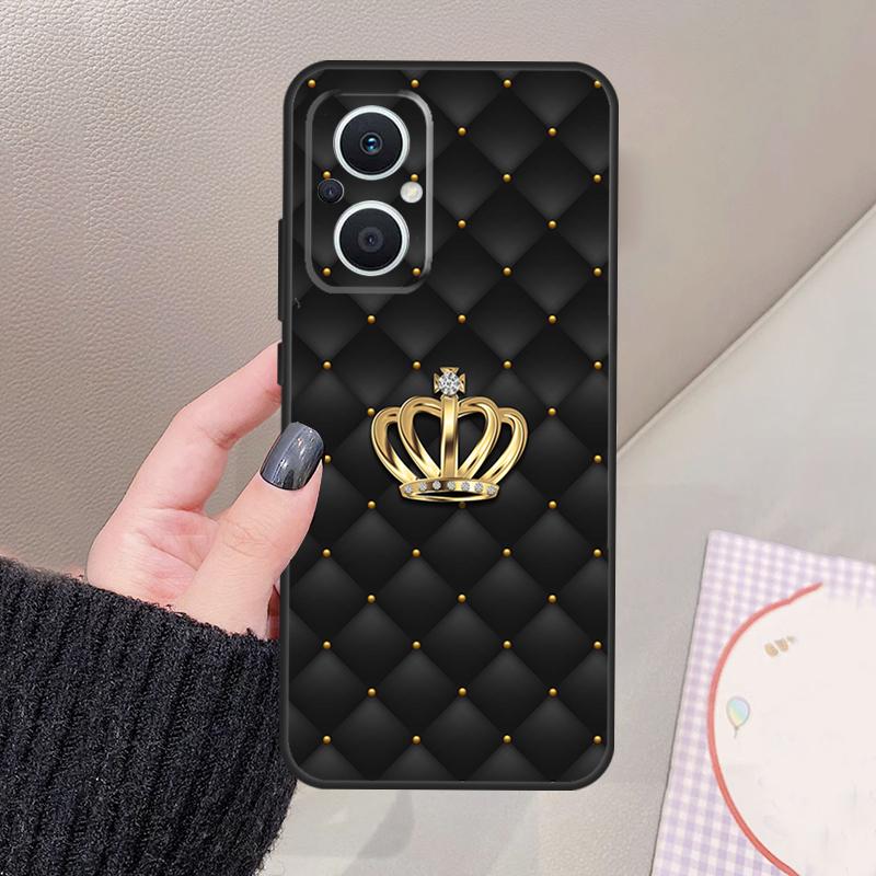 Quilted Texture Sofa Pattern Crown Funda For OPPO Reno 14 10 11 12 13 Pro 12F 11F 13F 14F 7 8 Lite OPPO Find X9 X8 X6 Pro Case