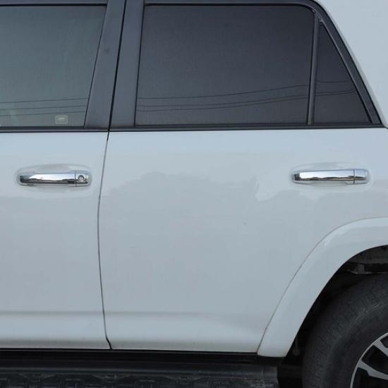 For 4Runner 2010-2024 Chrome Exterior Door Handle Cover Trims W/Smart Key Holes