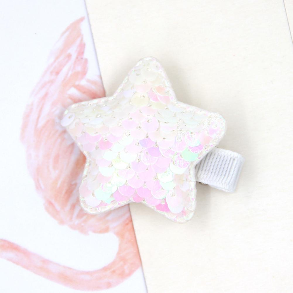 Barn Baby Girls Glänsande paljetter Femuddig stjärnform Sidoklämma Hårnål Hårdekor