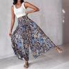 2024 Retro Floral Print Waist-Cinching Wide-Leg Pants for European and American Women