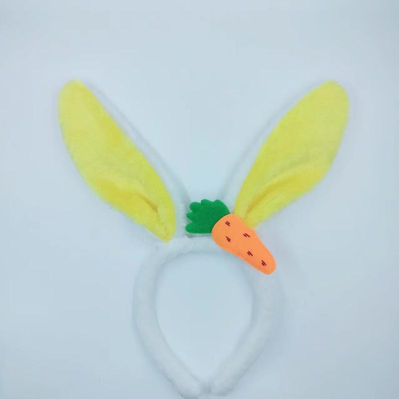 Neue Osterhasenohr-Haarbänder Plüsch-Hasenohren Karotten-Haarband Party Cosplay Kostüm Kopfschmuck Gesichtswasch-Haar-Accessoires Geschenk