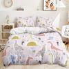 Cartoon Little Dinosaur Three-Piece Digital Printing Duvet Set Suitable For Children'S Bedroom Decoration