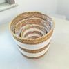 Woven Flower Plant Pot Basket Rattan Rattan Planter Basket Straw Weaving Basket  Plantable Plants