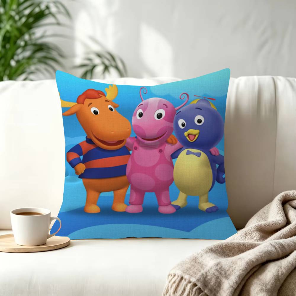 Federa per Cuscino Decorativa in Poliestere The Backyardigans Cartone Animato Quadrata Adatta per Decorazione Casa Ufficio Caffetteria