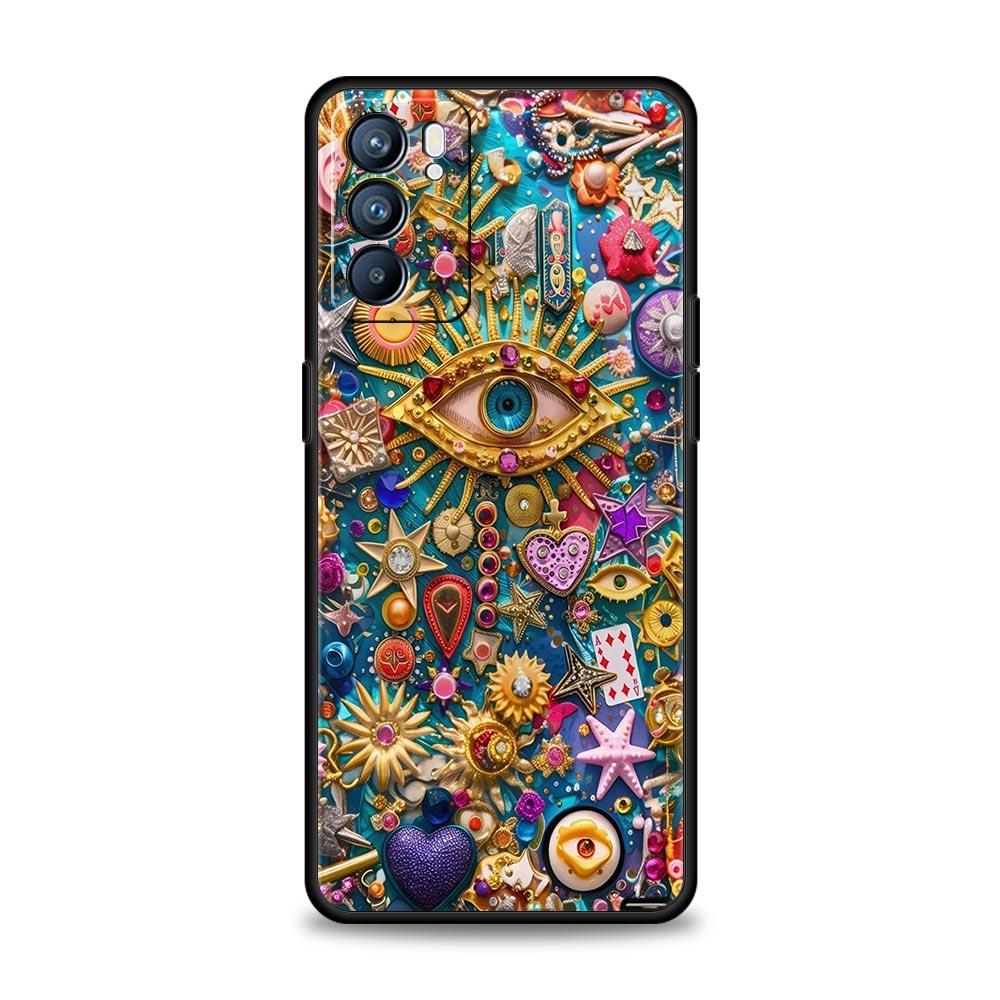 Fashion Eyelashes Eyes Phone Case For Oppo A17 A31 A54 A57 A78 A79 A98 Find X5 X6 Reno 6 7 8 10 11 12 13 F Pro 5G Soft TPU Cover
