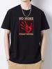 No More Stolen Sisters Print, Men's Cotton T-shirt, Casual Slightly Stretch Tee For Outdoor