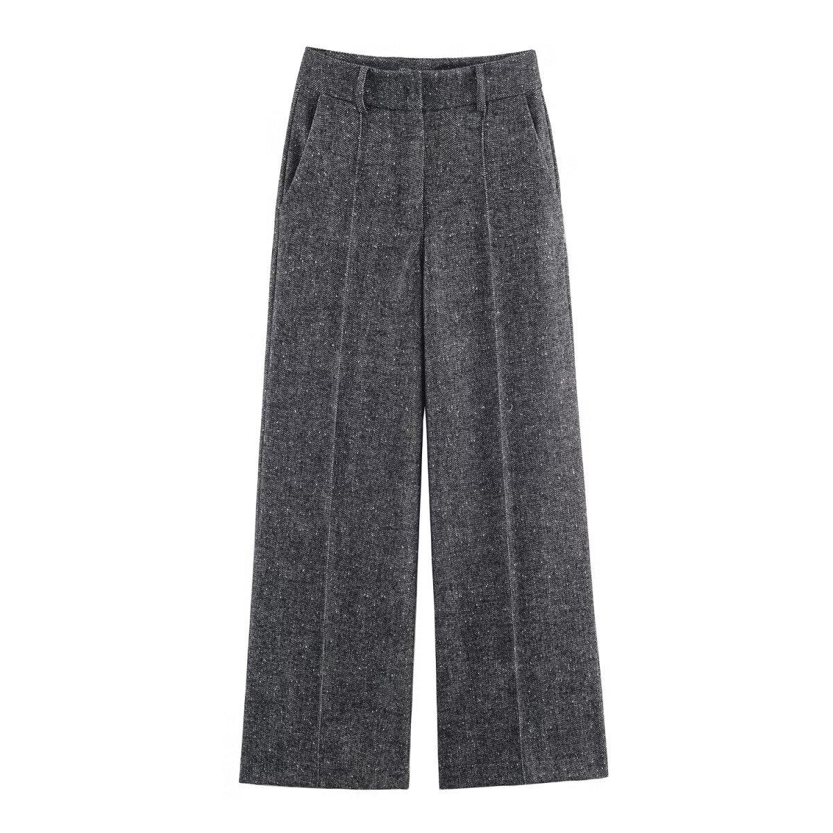 Women s Herringbone Blazer & Straight Trousers - Winter 2025 European & American Style M