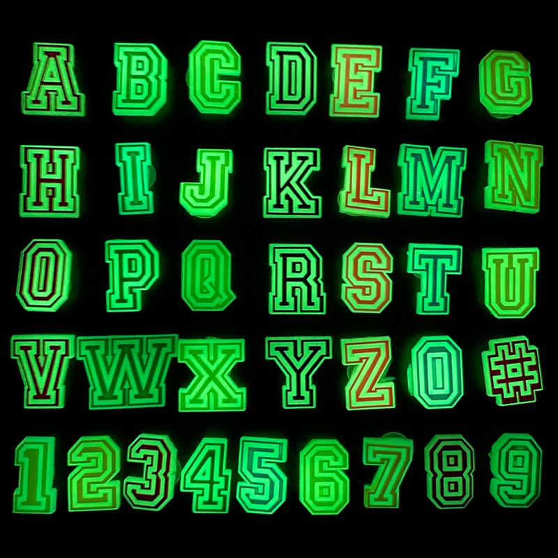 

New Glow Letter Shoes Charms for Clog Sandals Shoe Charm Decoration 0-6 Number Alphabet ABC-Z Letter DIY Shoes Pins for Men Wome