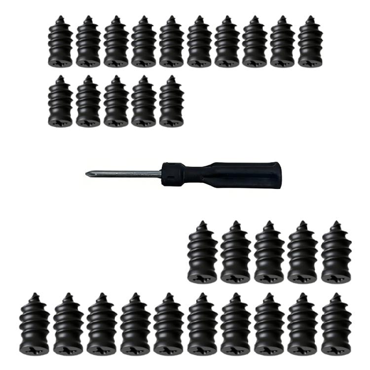 30Pcs Tire Repair Rubber Nails With Screwdriver For Fast Car Motorcycle Flat Tire Fix On The Go Vacuum Tire Repair Kit