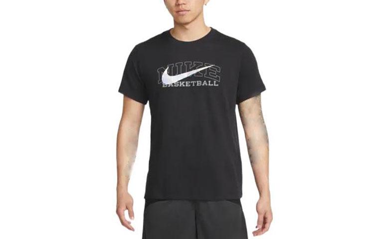 Nike T Shirts Men's Black Crew Neck Moderate Straight Fit DR7643-010