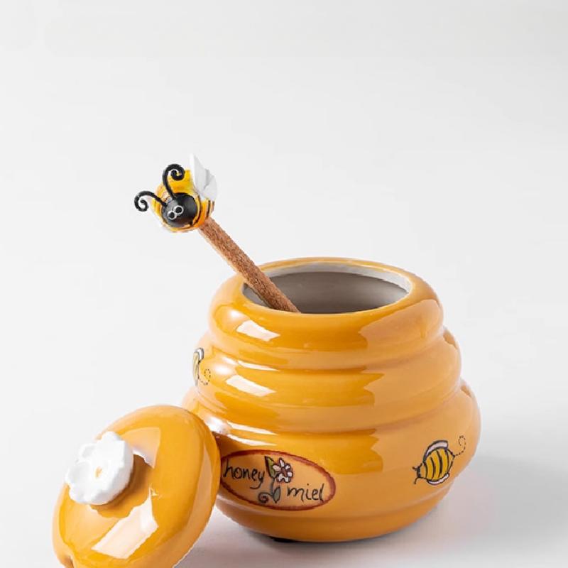 

Joie Ceramic Honey Storage jar 140ml And Dipper Honey Jar With Lid Stir Bar For Honey Jar Supplies Kitchen Tools оранжевый